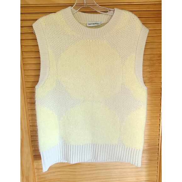 Marimekko Kivet Alpaca Wool Sweater Vest SMALL Preppy Lagenlook Prep School S